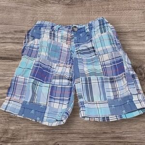 LITTLE BOY'S CHILDRENS PLACE PLAID AND SKULL SHORTS